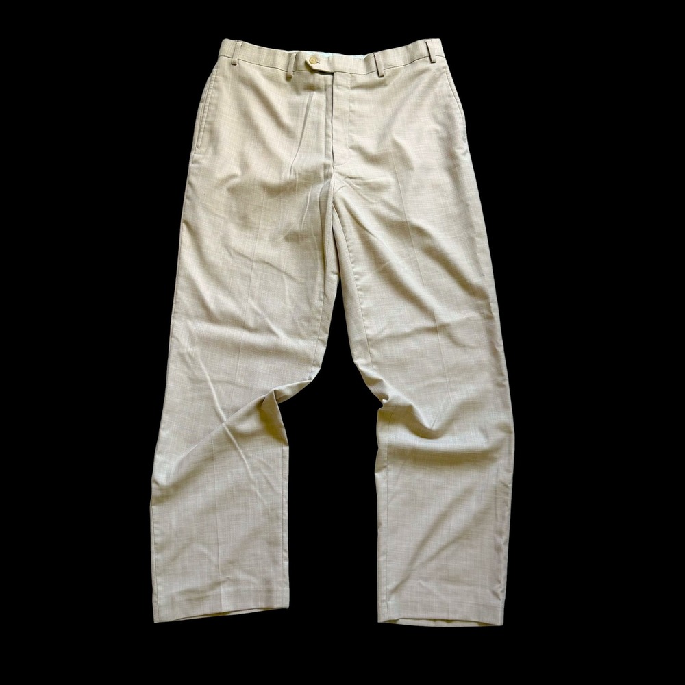 Ralph Lauren Dress Pants Khaki Stretch Flat Front Trousers Blue Label 34W x 31L